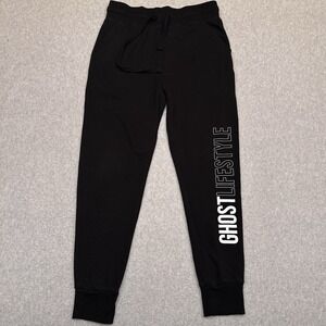 Ghost Apparel x Sportiqe Sweatpants Men's Medium Black Fleece Jogger Streetwear‎